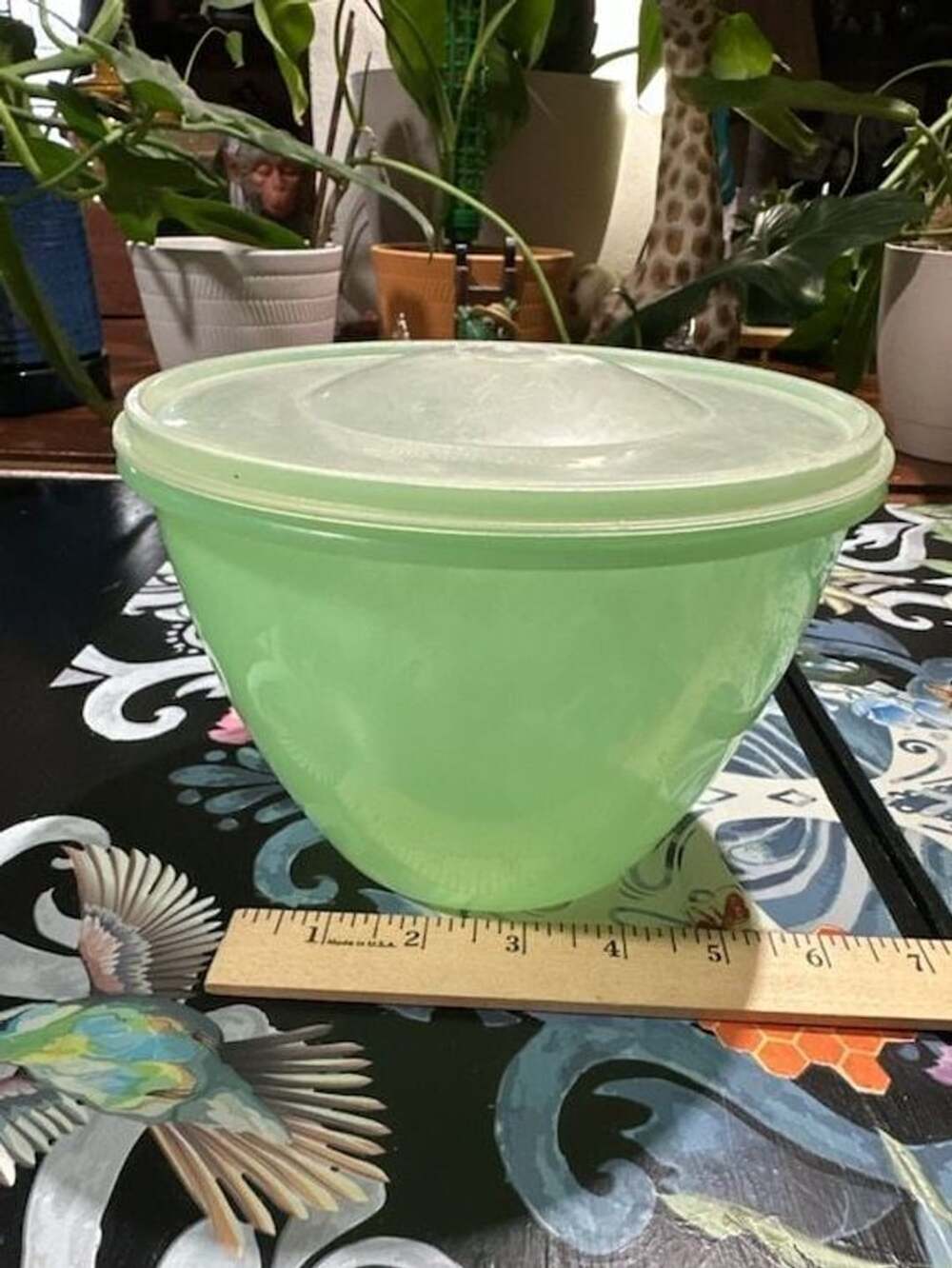 Vintage Tupperware Crisp-It Jadeite Green Lettuce Keeper with Lid(0382 B4)
